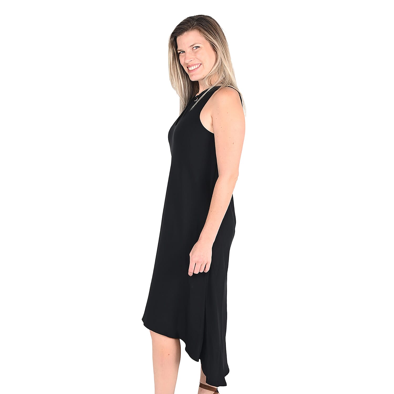 Rachel Roy Black Polyester Quick Drying Loose Fit Sleeveless Maxi Women Dress-XS - Picture 3 of 6
