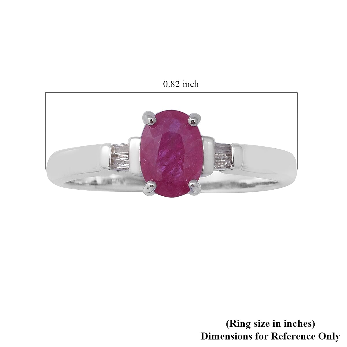 Premium Mozambique Ruby and Diamond Ring in Platinum Over Sterling Silver (Size 7.0) 1.00 ctw image number 3