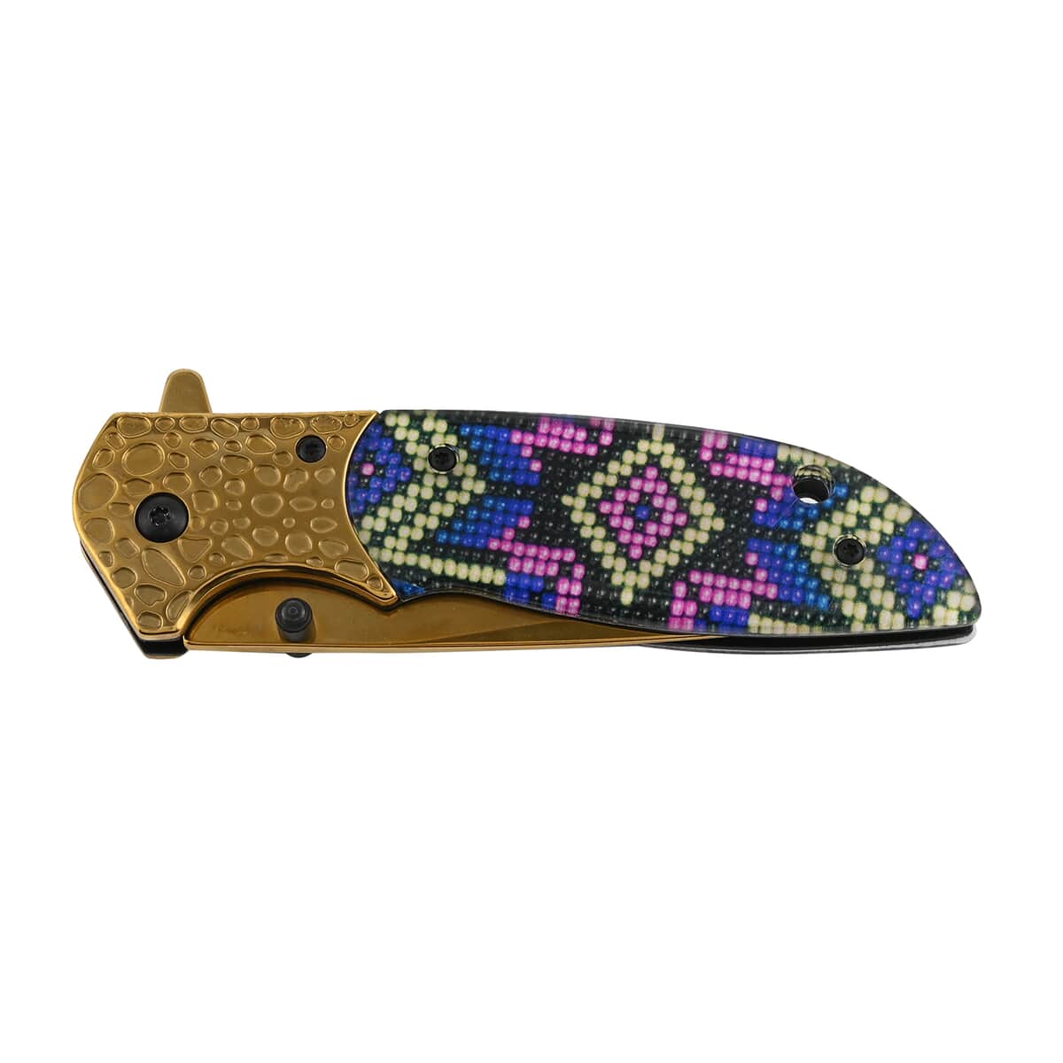 Golden Geometric Pocket Knife image number 0