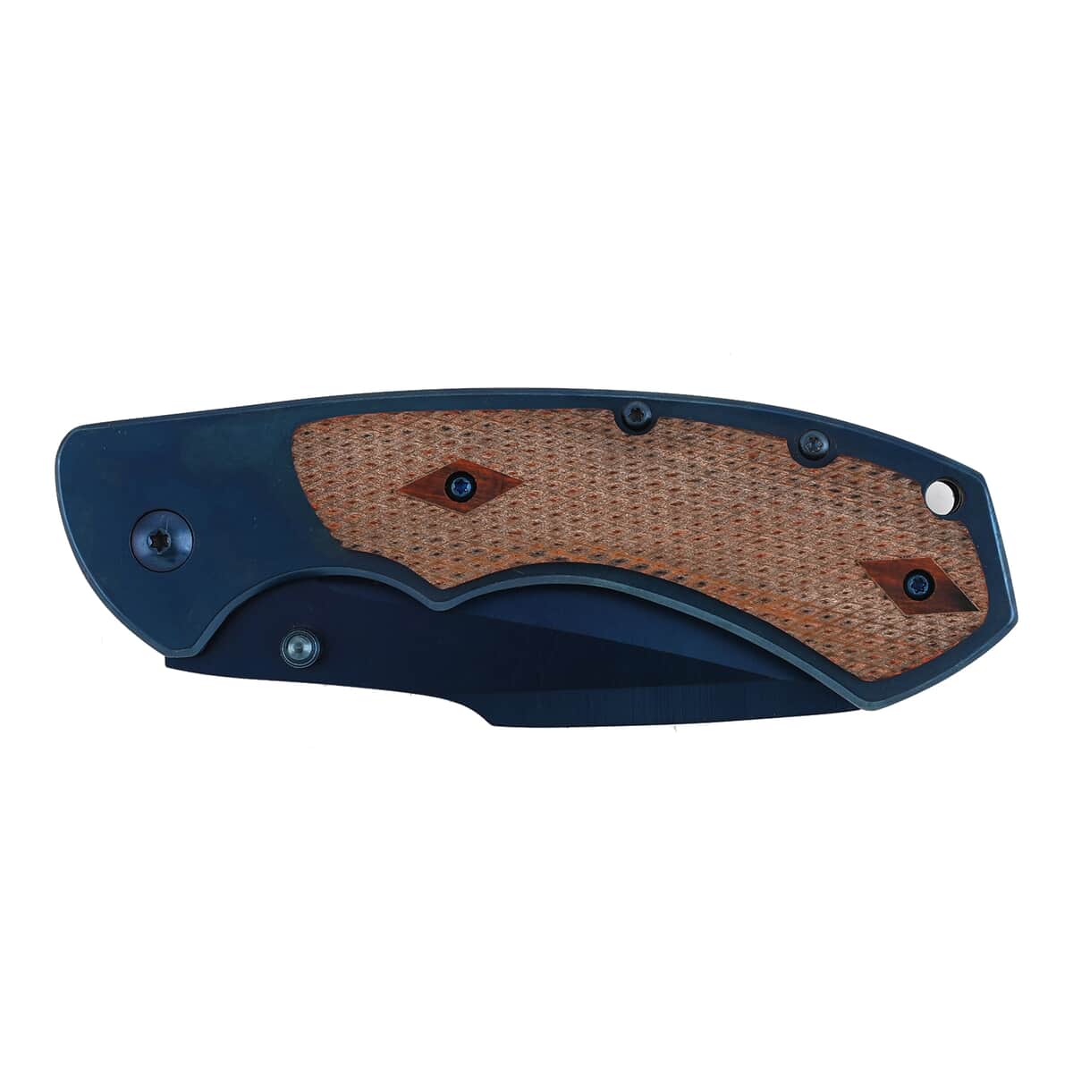 Blue and Wooden Pocket Knife image number 0