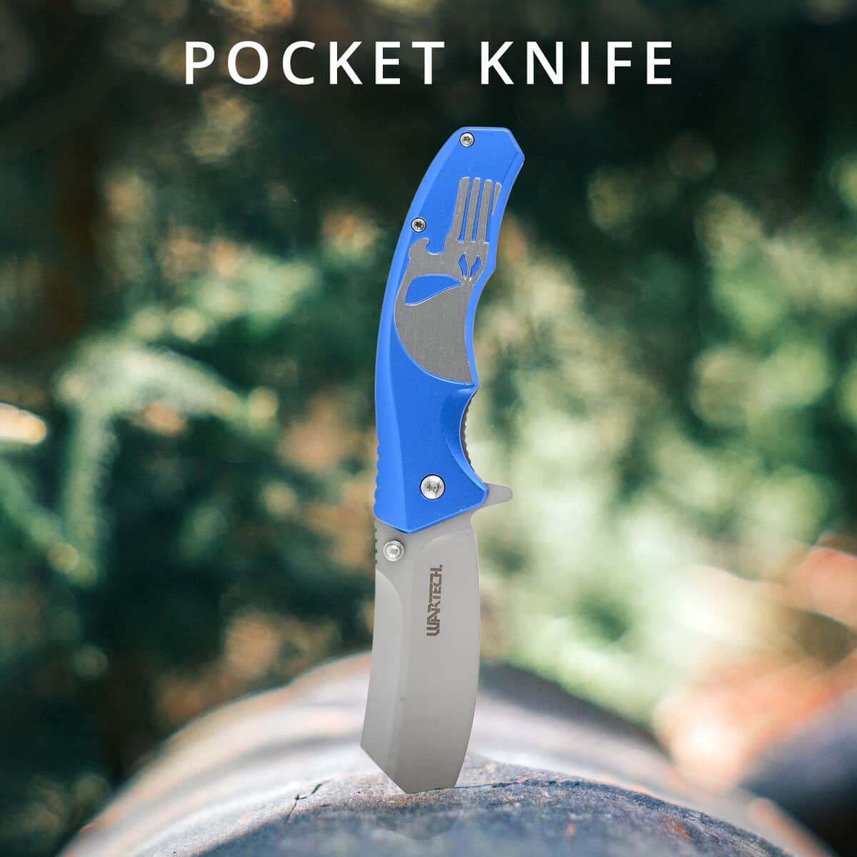 Blue Skull Pocket Knife image number 1