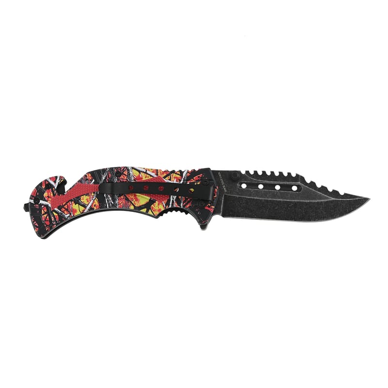 Black, Red Pocket Knife