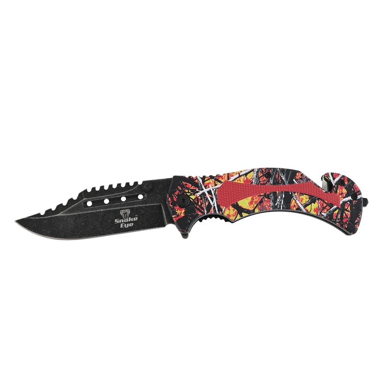 Black, Red Pocket Knife