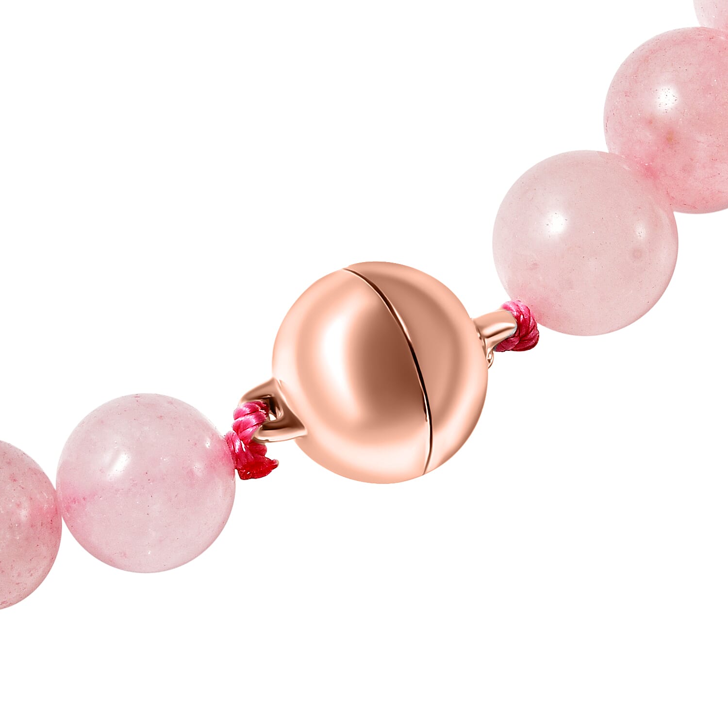 Galilea Rose Quartz and Pink Austrian Crystal 265.00 ctw Beaded Necklace with Charm in Goldtone 20 Inches