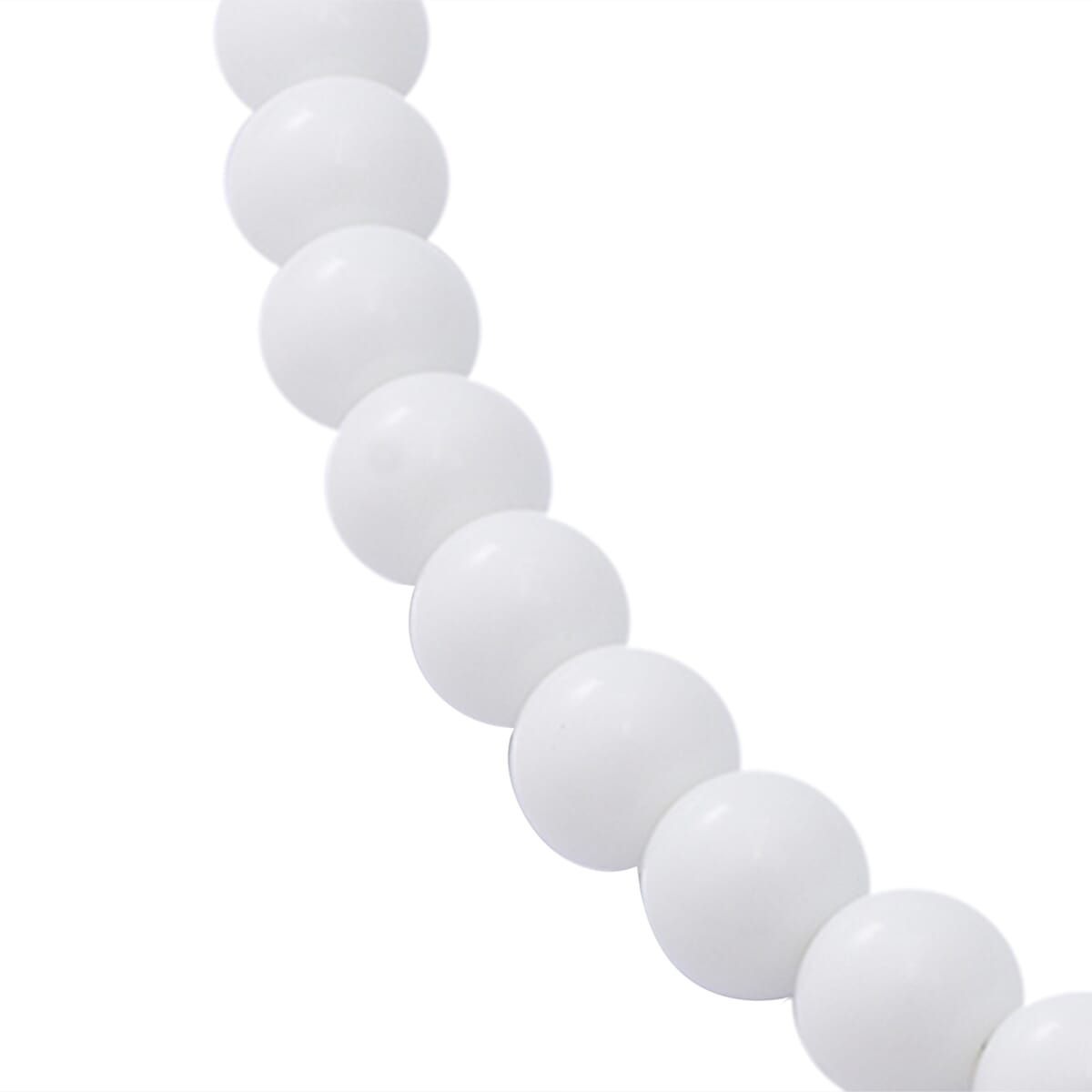 White Agate Beaded Necklace 18 Inches in Sterling Silver 250.00 ctw image number 2
