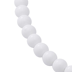 White Agate Beaded Necklace 18 Inches in Sterling Silver 250.00 ctw