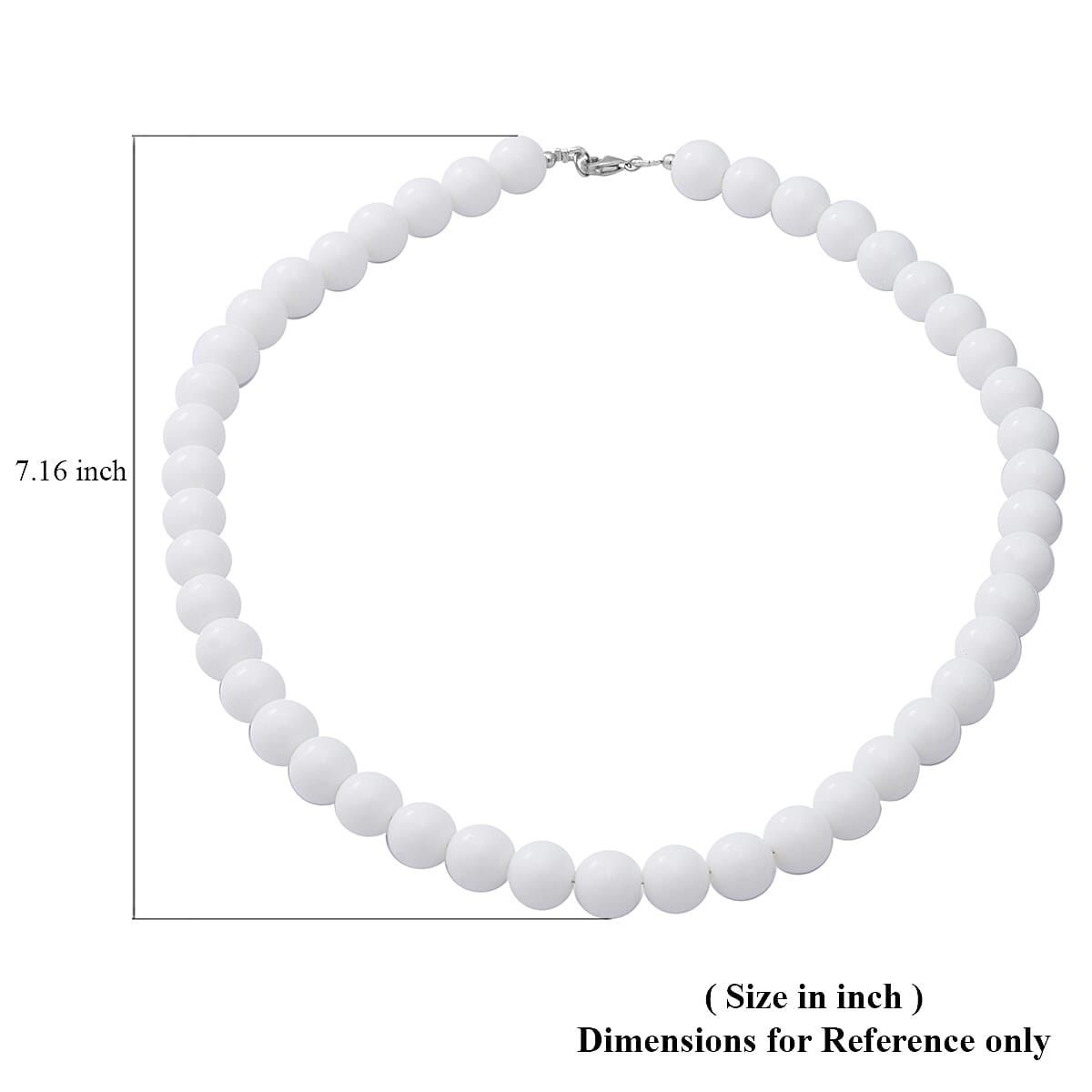 White Agate Beaded Necklace 18 Inches in Sterling Silver 250.00 ctw image number 4