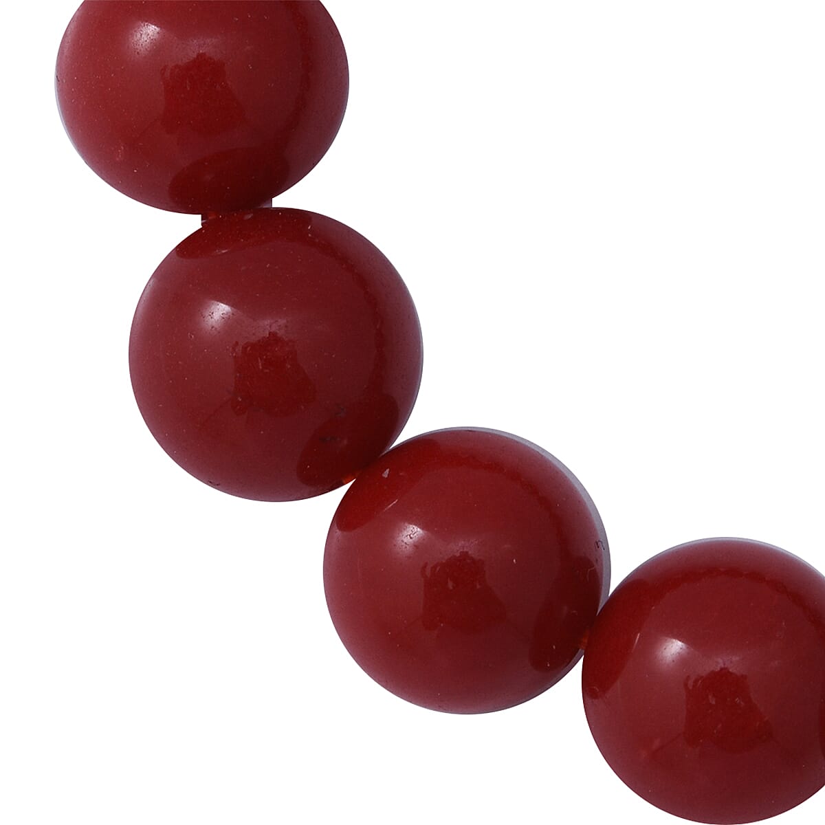 Red Agate 12mm Beaded Stretch Bracelet 150.00 ctw image number 1