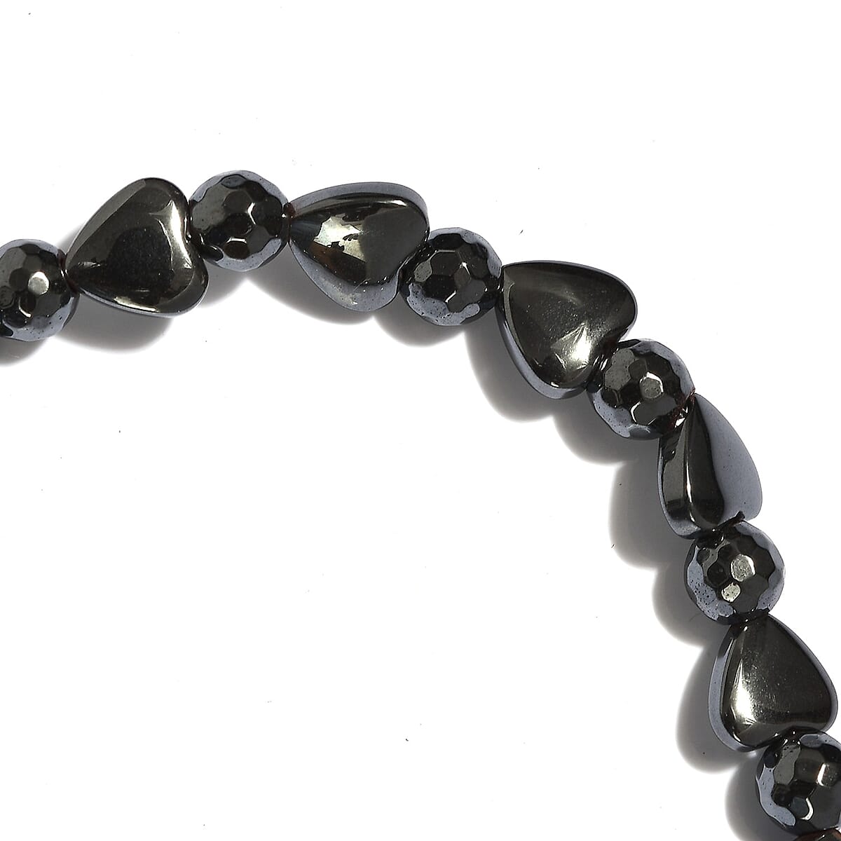 Hematite Bead Bracelet| Stretch Beaded Bracelet For Women 71.90 ctw image number 3