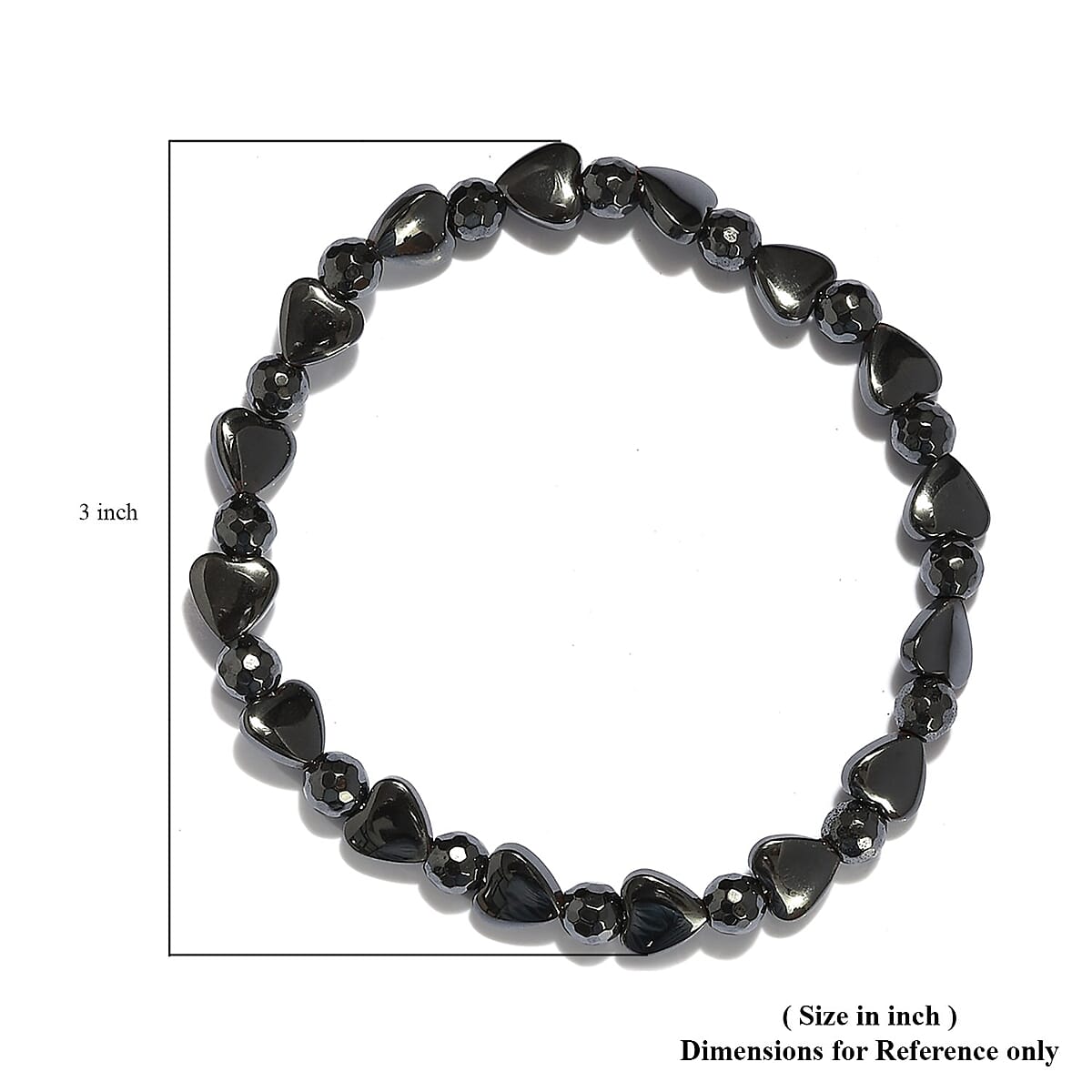 Hematite Bead Bracelet| Stretch Beaded Bracelet For Women 71.90 ctw image number 4
