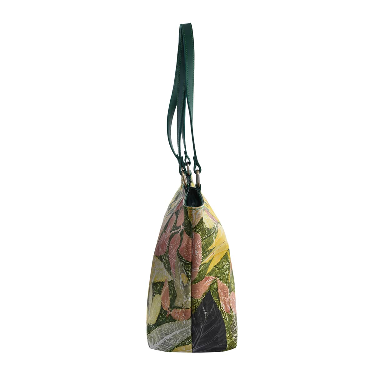 Bali Pristine Collection, Handmade Green Leaf and Flower Eco Print Genuine Cow Leather Milea Bag image number 1