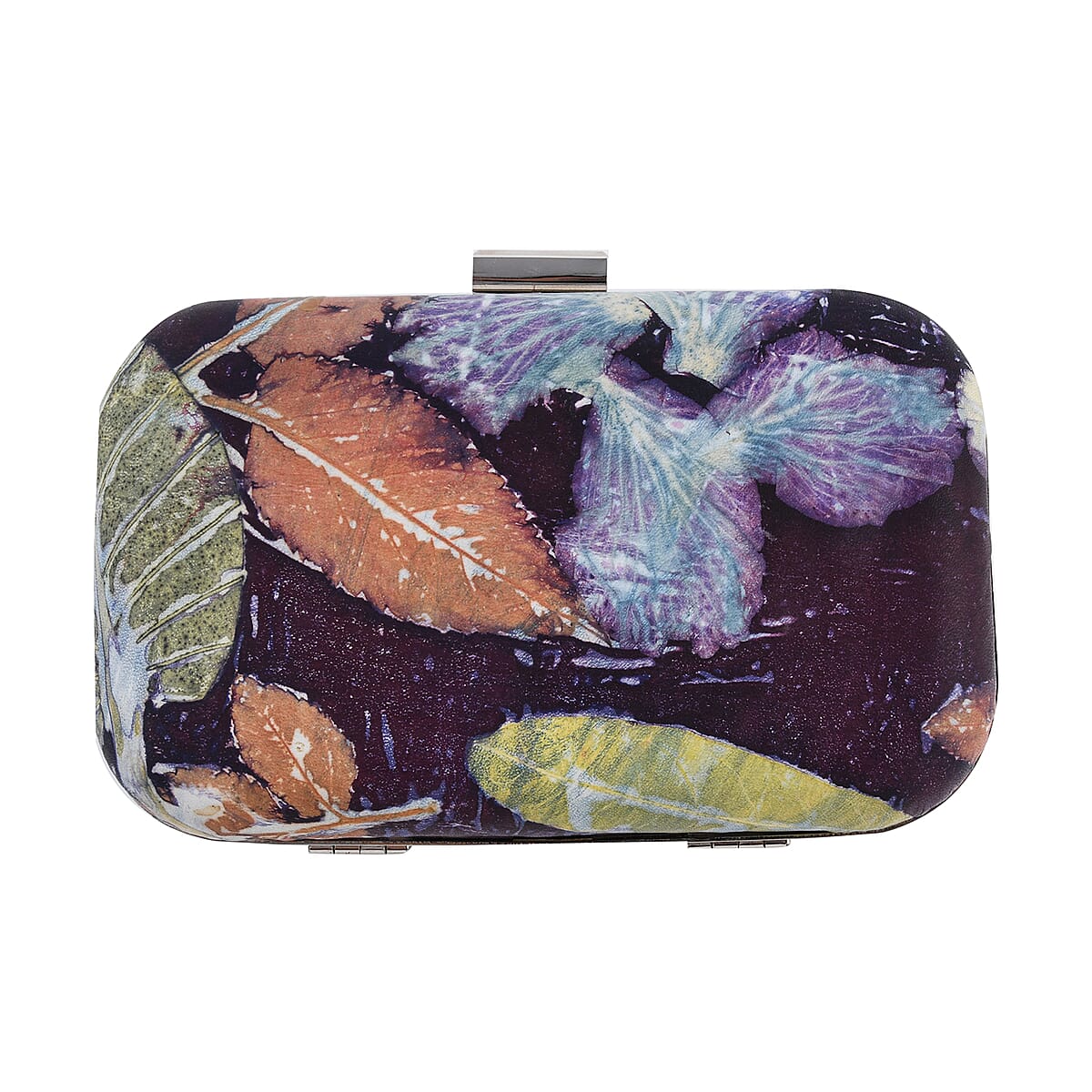 Bali Pristine Collection, Handmade Purple Leaf Eco Print Genuine Cow Leather Belco Bag with Detachable Chain Strap image number 1