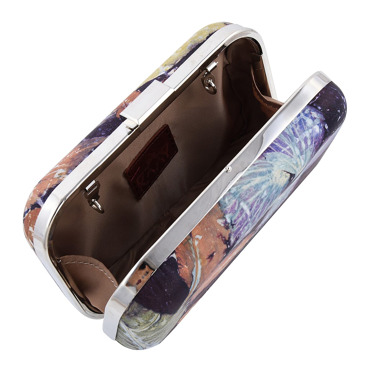 Bali Pristine Collection, Handmade Purple Leaf Eco Print Genuine Cow Leather Belco Bag with Detachable Chain Strap image number 5