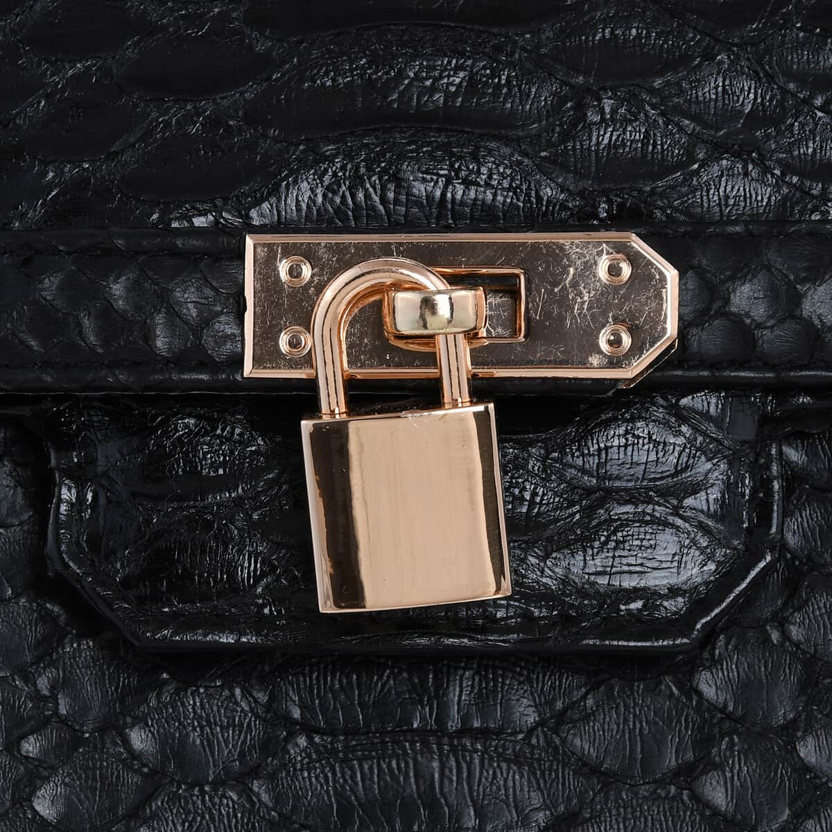 The Grand Pelle Handcrafted Black Genuine Python Leather Tote Bag for Women , Satchel Purse , Shoulder Handbag , Designer Tote Bag image number 3
