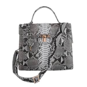 The Grand Pelle Handcrafted Nature Color Genuine Python Leather Tote Bag for Women , Satchel Purse , Shoulder Handbag , Designer Tote Bag