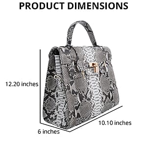 The Grand Pelle Handcrafted Nature Color Genuine Python Leather Tote Bag for Women , Satchel Purse , Shoulder Handbag , Designer Tote Bag