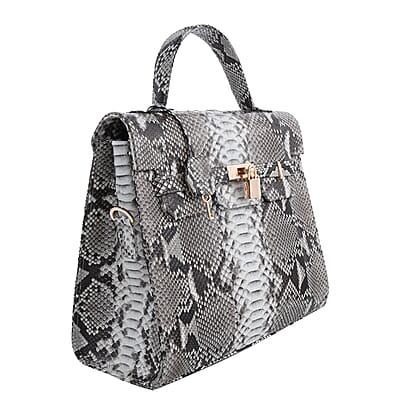 The Grand Pelle Handcrafted Nature Color Genuine Python Leather Tote Bag for Women , Satchel Purse , Shoulder Handbag , Designer Tote Bag