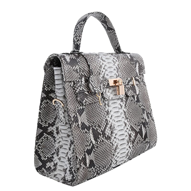 The Grand Pelle Handcrafted Nature Color Genuine Python Leather Tote Bag for Women , Satchel Purse , Shoulder Handbag , Designer Tote Bag