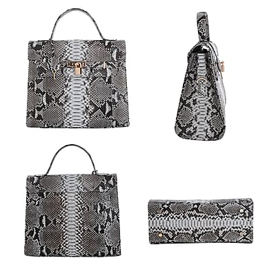 The Grand Pelle Handcrafted Nature Color Genuine Python Leather Tote Bag for Women , Satchel Purse , Shoulder Handbag , Designer Tote Bag
