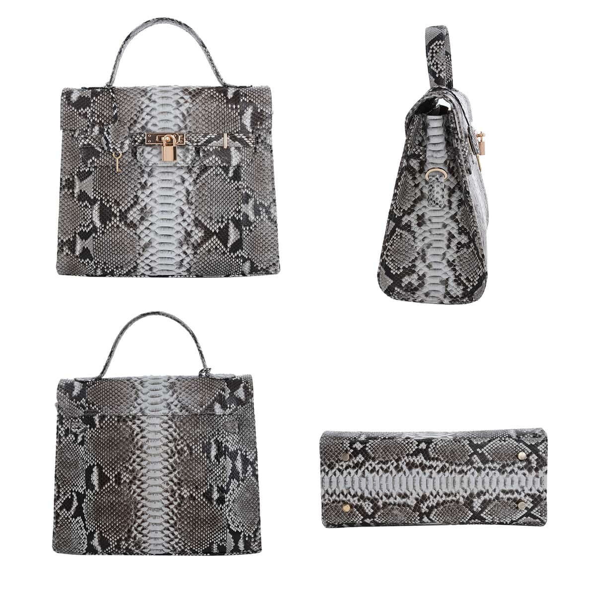 The Grand Pelle Handcrafted Nature Color Genuine Python Leather Tote Bag for Women , Satchel Purse , Shoulder Handbag , Designer Tote Bag image number 5