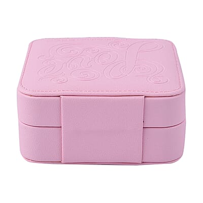 Baby Pink Faux Leather Small Jewelry Box with Velvet Anti Scratch Interior & Button Closure