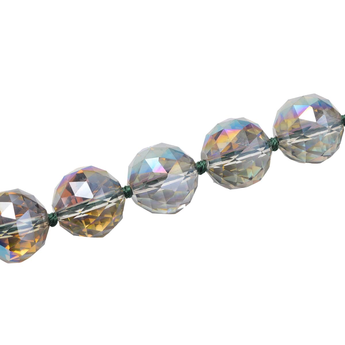 Simulated Magic Color Topaz Beaded Necklace 20 Inches in Stainless Steel image number 2