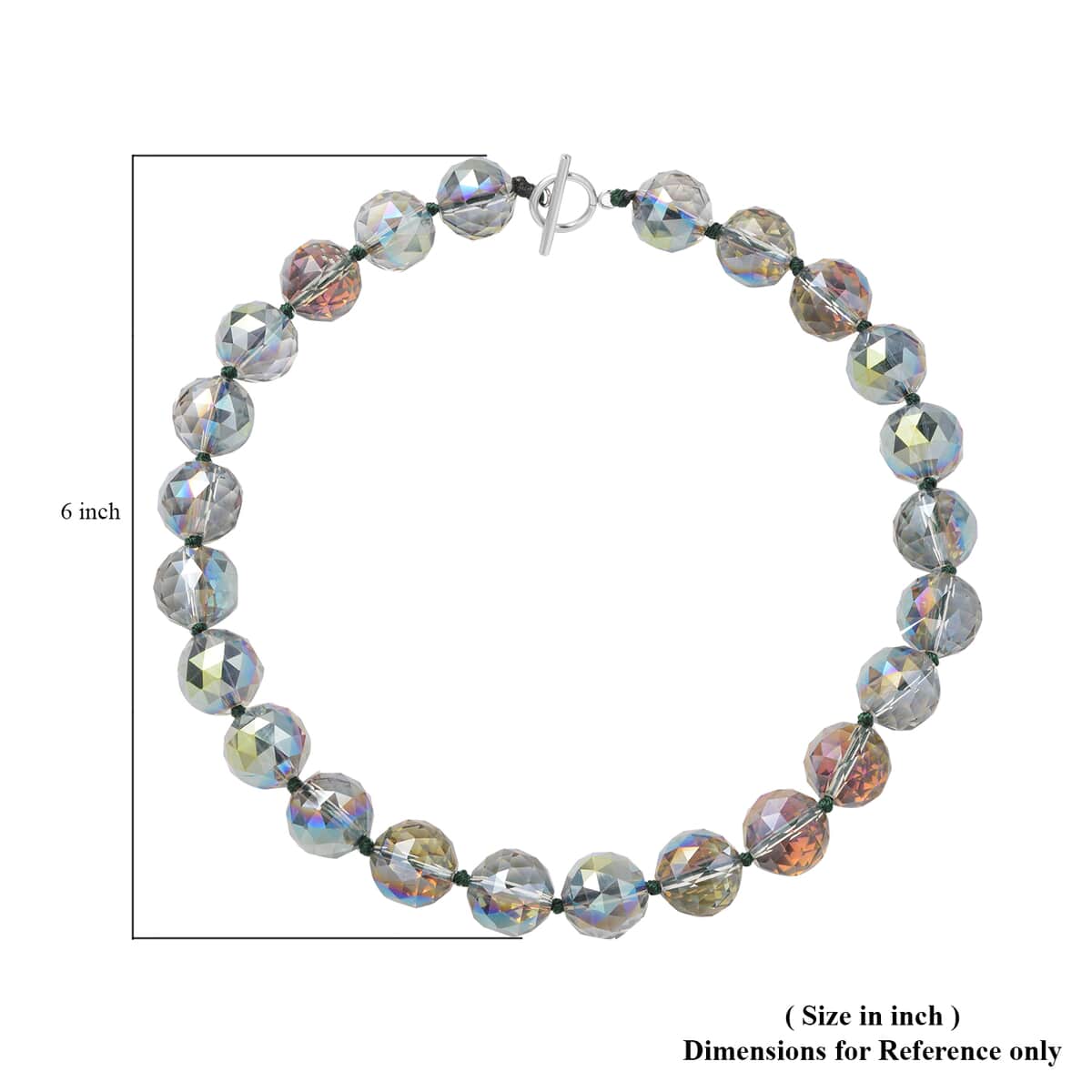 Simulated Magic Color Topaz Beaded Necklace 20 Inches in Stainless Steel image number 4