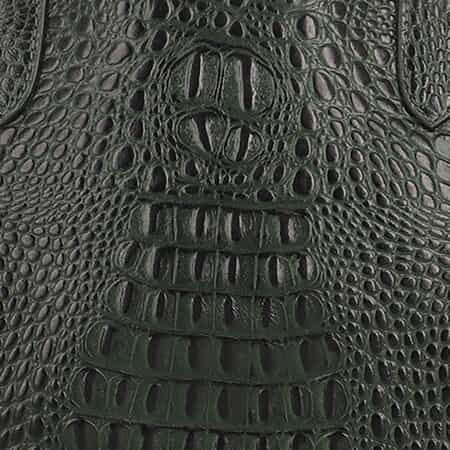 Dark Green Genuine Leather Croco Embossed Shoulder Bag image number 6