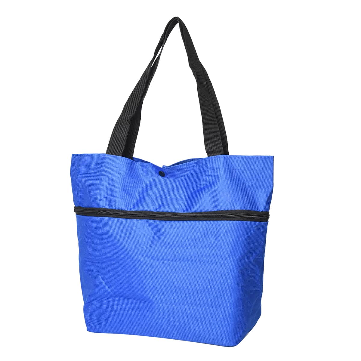 Blue Foldable Shopping Bag with Rollers image number 1