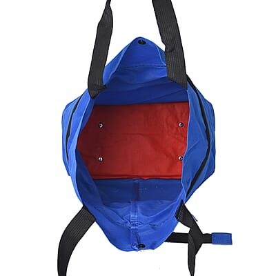 Blue Foldable Shopping Bag with Rollers