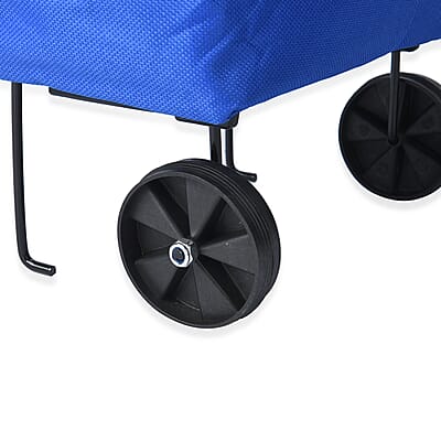Blue Foldable Shopping Bag with Rollers