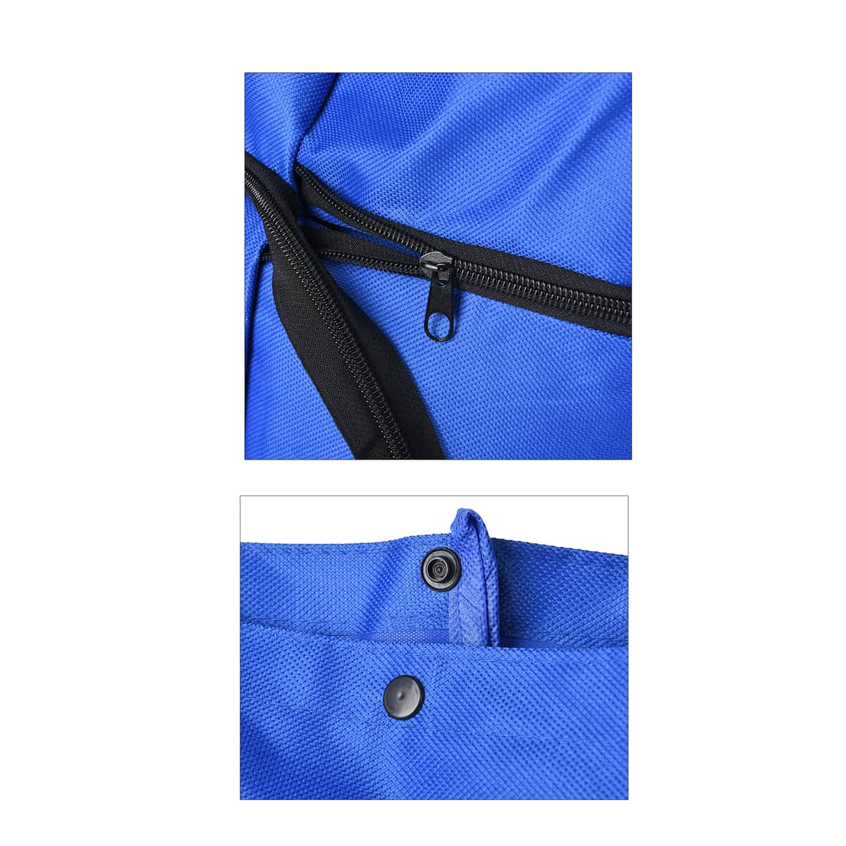 Blue Foldable Shopping Bag with Rollers image number 6