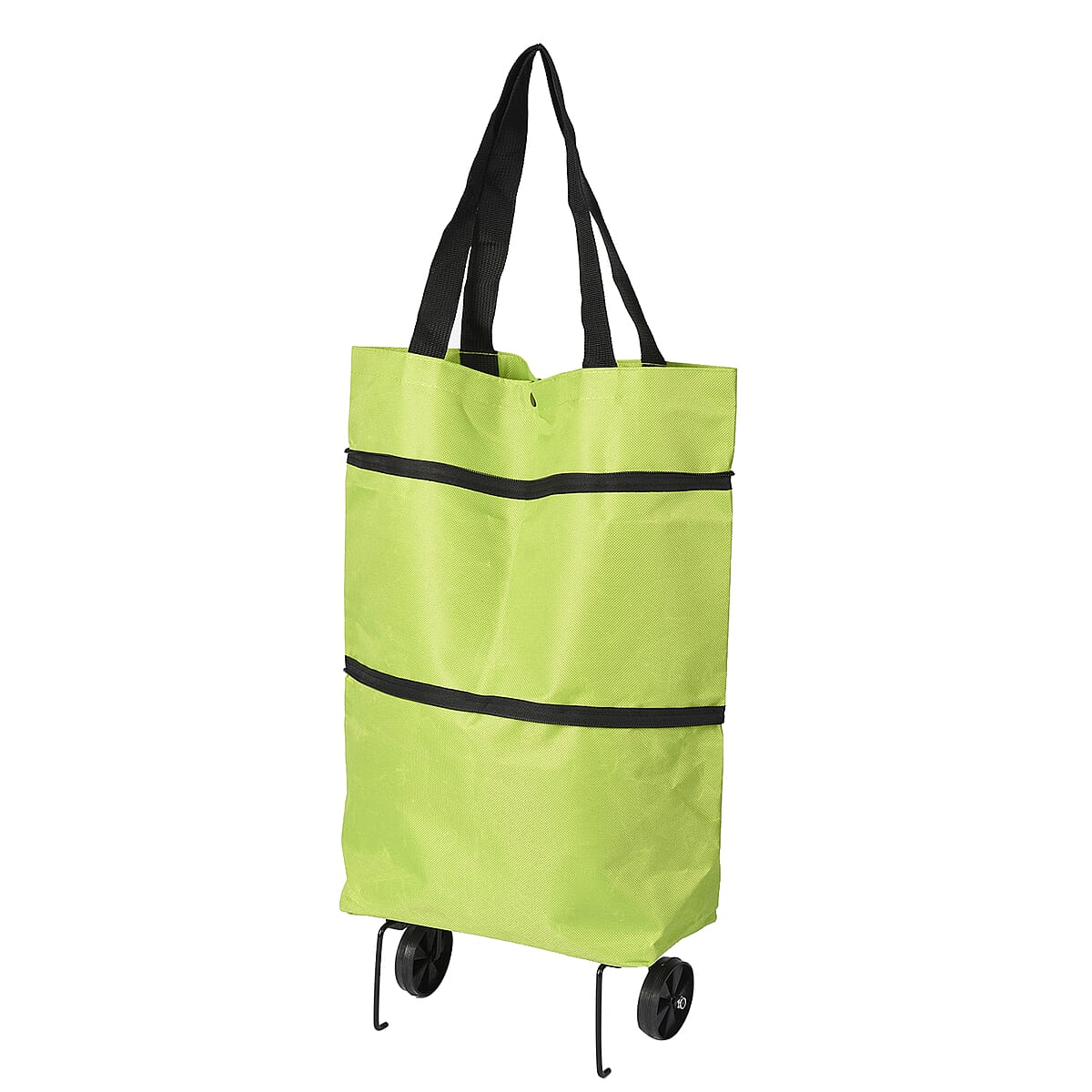 Green Foldable Shopping Bag with Rollers image number 3
