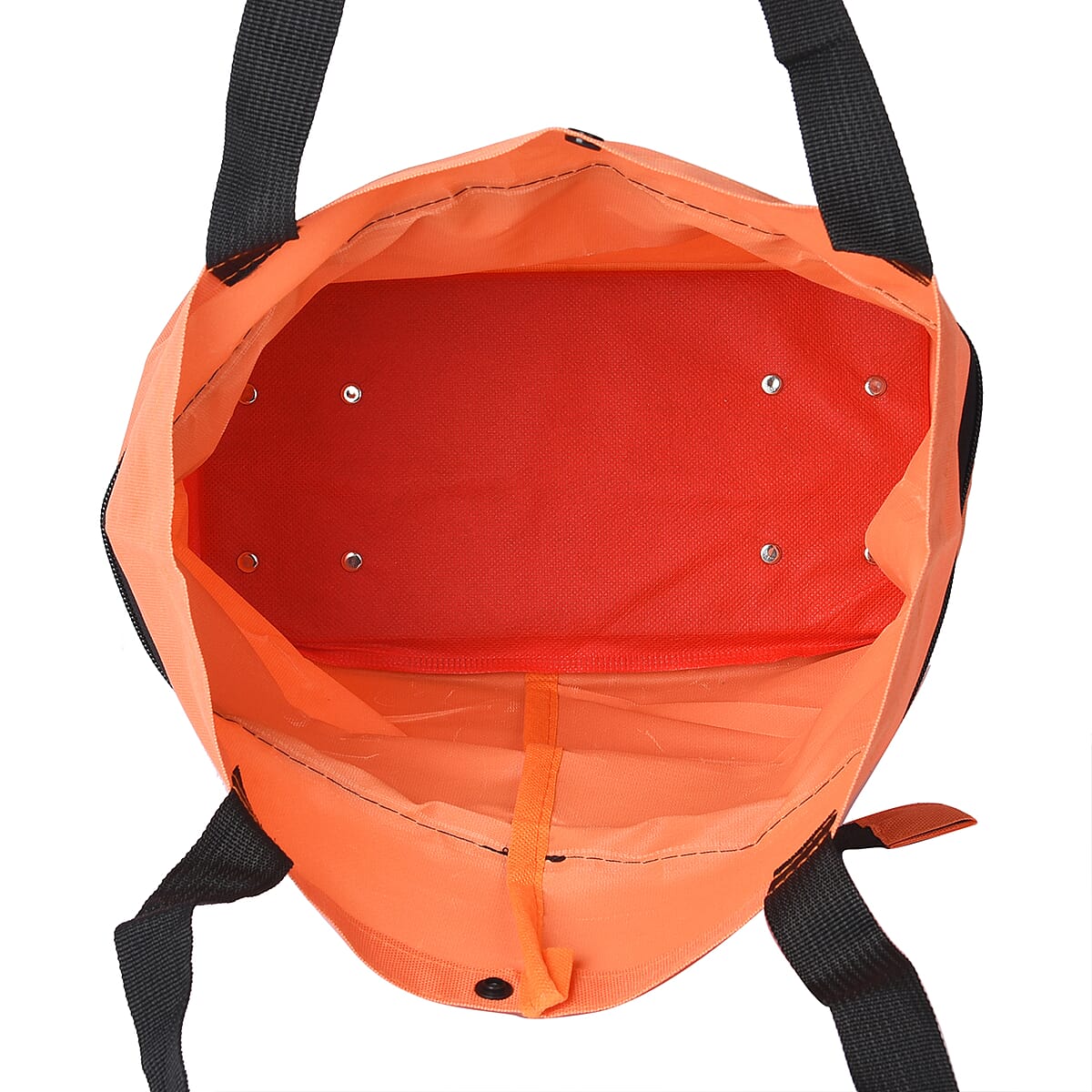 Orange Foldable Shopping Bag with Rollers image number 3