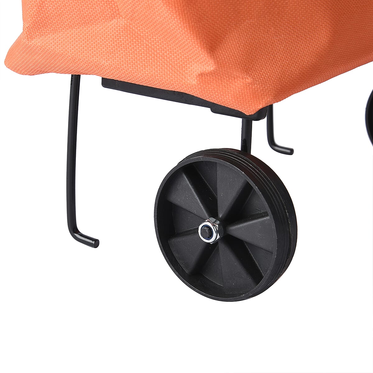 Orange Foldable Shopping Bag with Rollers image number 4