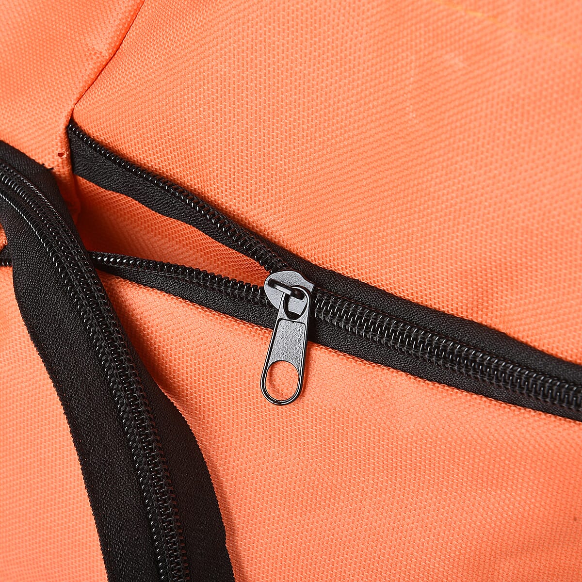 Orange Foldable Shopping Bag with Rollers image number 5