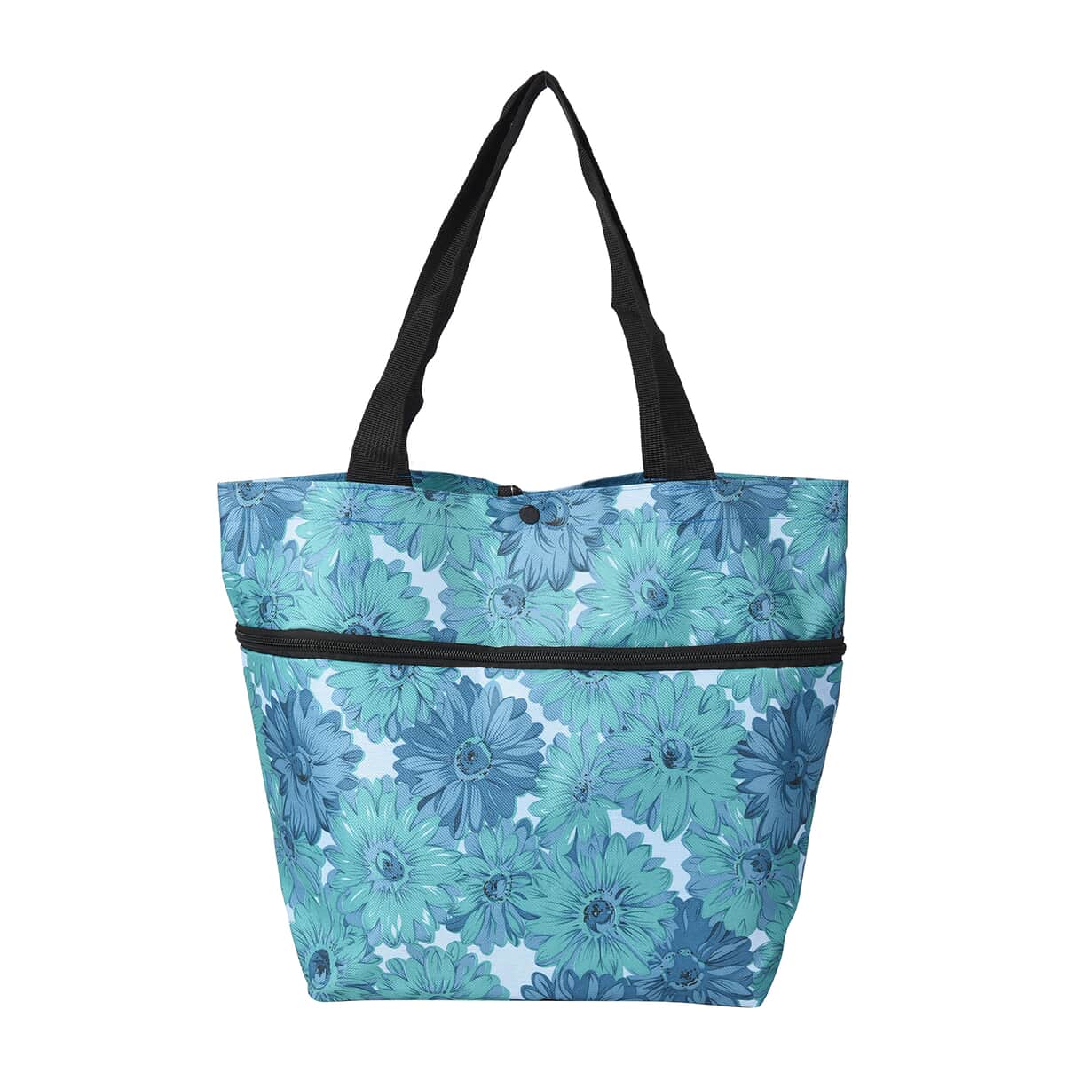 Gerbera Daisy Pattern Foldable Shopping Bag with Rollers image number 0