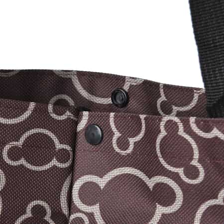 Brown Bear Pattern Foldable Shopping Bag with Rollers image number 5
