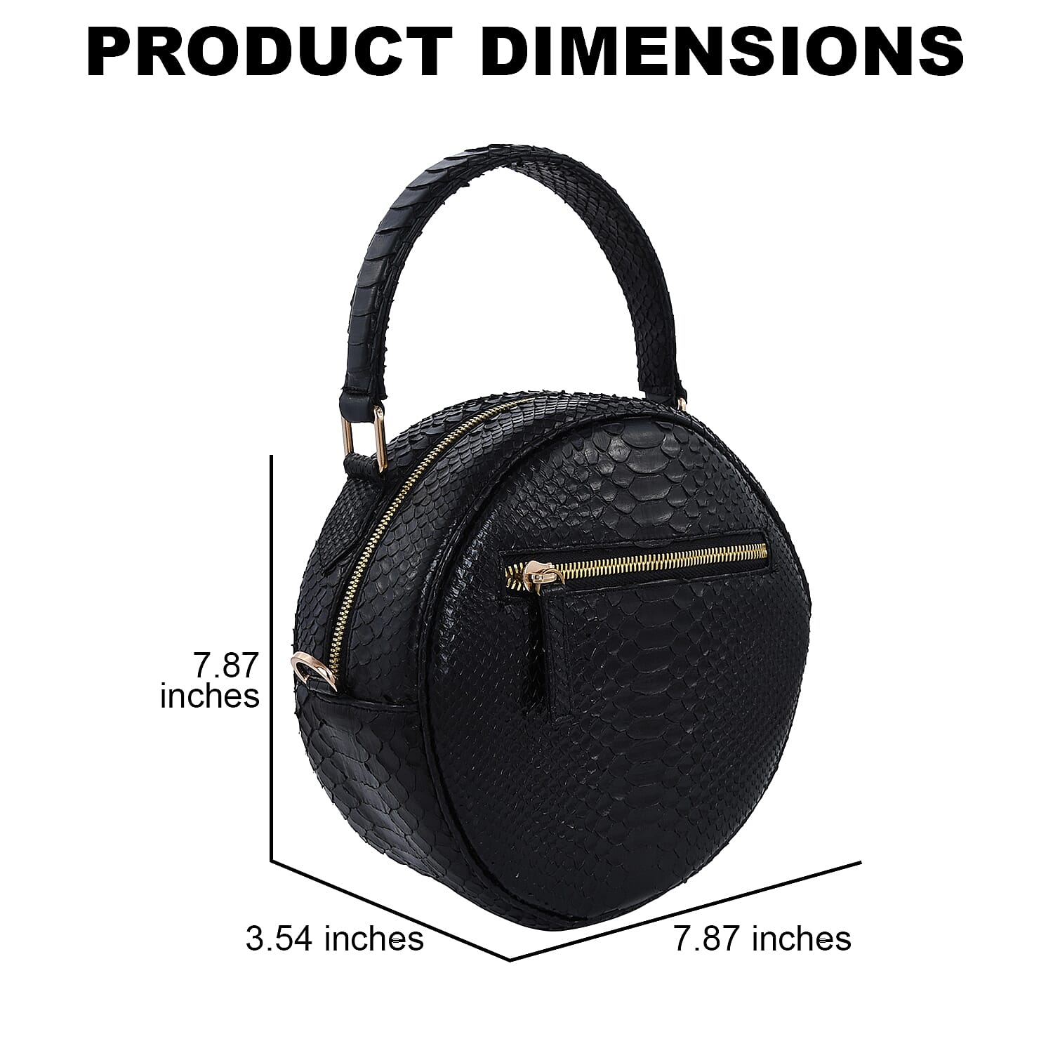 The Grand Pelle Handcrafted Black Genuine Python Leather Crossbody Bag for Women , Shoulder Purse , Crossbody Handbags , Designer Crossbody , Leather Handbags
