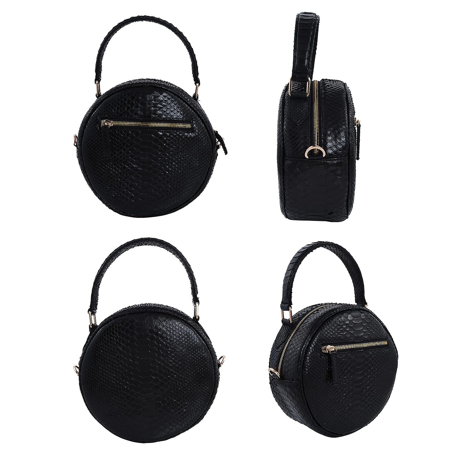 The Grand Pelle Handcrafted Black Genuine Python Leather Crossbody Bag for Women , Shoulder Purse , Crossbody Handbags , Designer Crossbody , Leather Handbags