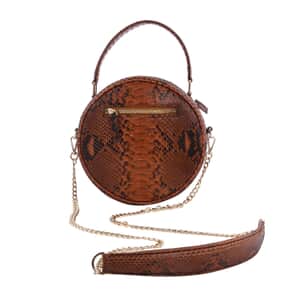 The Grand Pelle Handcrafted Brown Genuine Python Leather Crossbody Bag for Women, Shoulder Purse, Crossbody Handbags