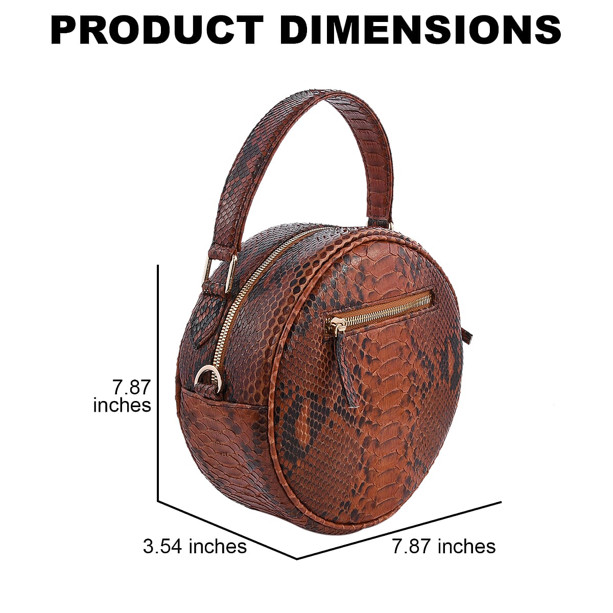 The Grand Pelle Handcrafted Brown Genuine Python Leather Crossbody Bag for Women, Shoulder Purse, Crossbody Handbags image number 2