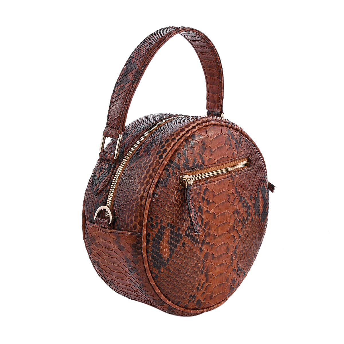 The Grand Pelle Handcrafted Brown Genuine Python Leather Crossbody Bag for Women, Shoulder Purse, Crossbody Handbags image number 3