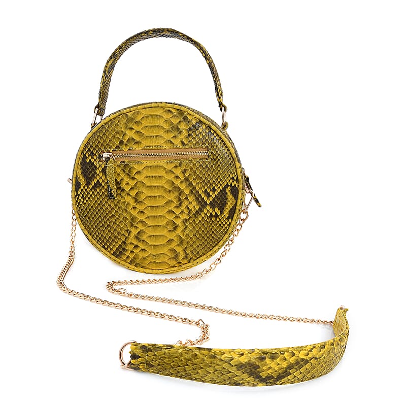 The Grand Pelle Handcrafted Yellow Genuine Python Leather Crossbody Bag for Women, Shoulder Purse, Crossbody Handbags, Designer Crossbody, Leather Handbags