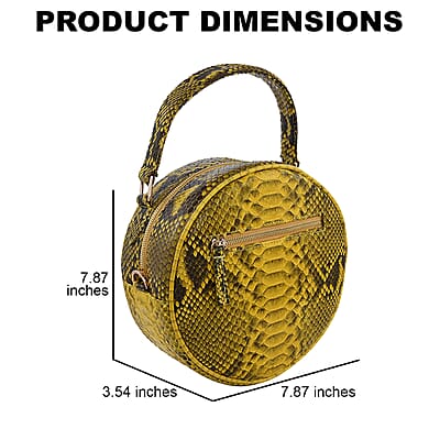 The Grand Pelle Handcrafted Yellow Genuine Python Leather Crossbody Bag for Women, Shoulder Purse, Crossbody Handbags, Designer Crossbody, Leather Handbags