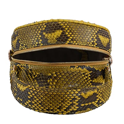 The Grand Pelle Handcrafted Yellow Genuine Python Leather Crossbody Bag for Women, Shoulder Purse, Crossbody Handbags, Designer Crossbody, Leather Handbags