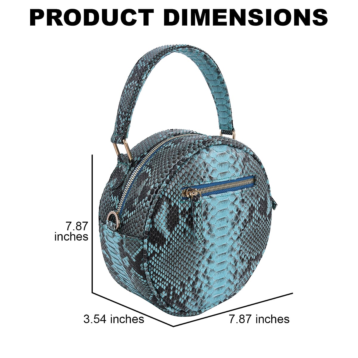 The Grand Pelle Handcrafted Turquoise Genuine Python Leather Crossbody Bag for Women , Shoulder Purse , Crossbody Handbags , Designer Crossbody , Leather Handbags image number 2
