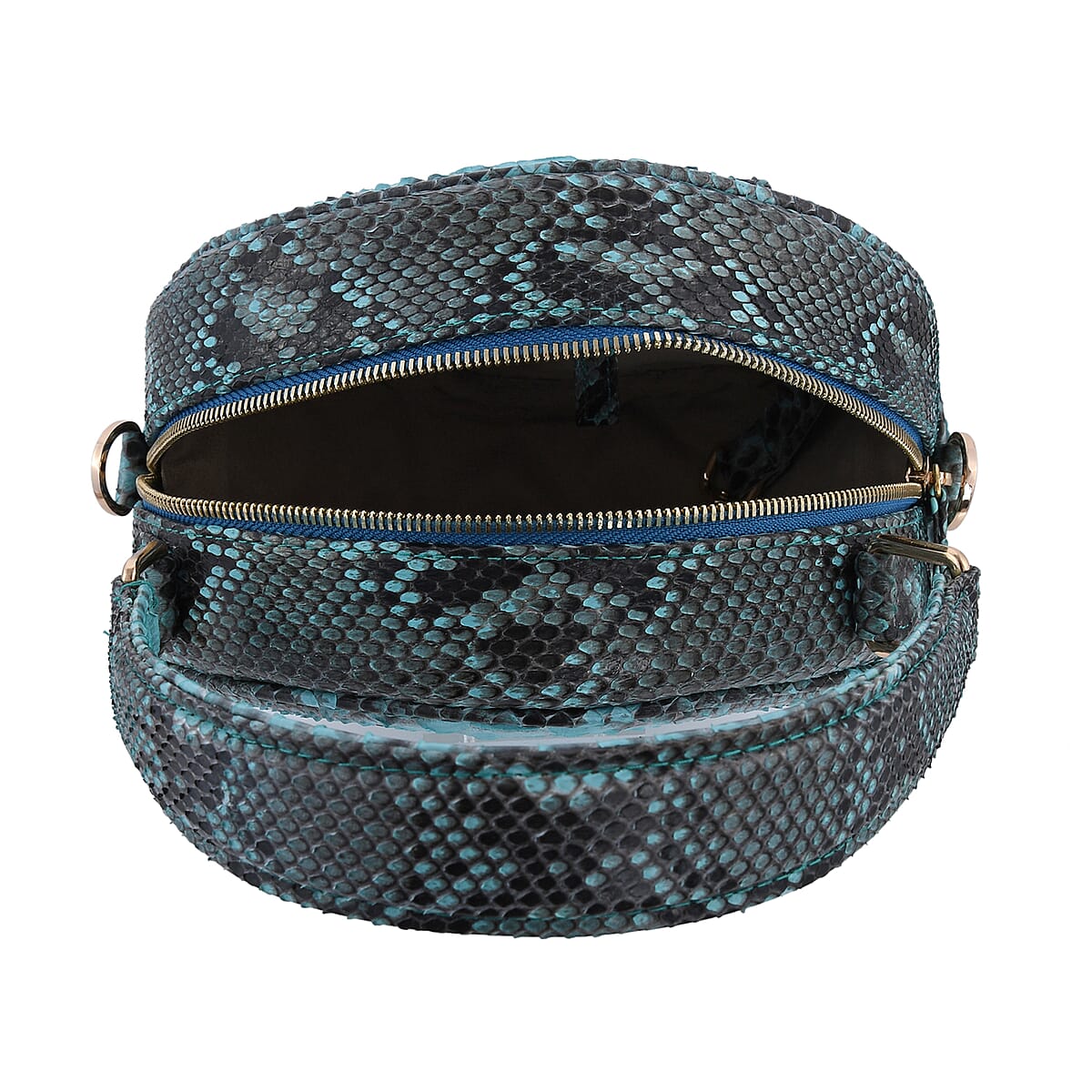 The Grand Pelle Handcrafted Turquoise Genuine Python Leather Crossbody Bag for Women , Shoulder Purse , Crossbody Handbags , Designer Crossbody , Leather Handbags image number 5