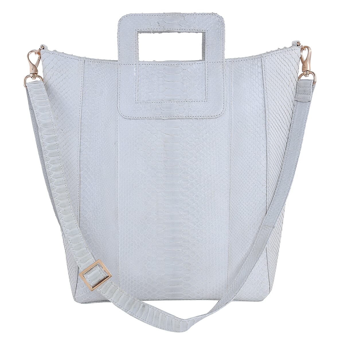 The Grand Pelle Handcrafted 100% Genuine Python Leather White Color Tote Bag for Women , Women's Designer Tote Bags , Leather Handbags , Leather Purse image number 0