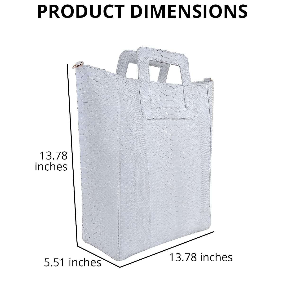 The Grand Pelle Handcrafted 100% Genuine Python Leather White Color Tote Bag for Women , Women's Designer Tote Bags , Leather Handbags , Leather Purse image number 2